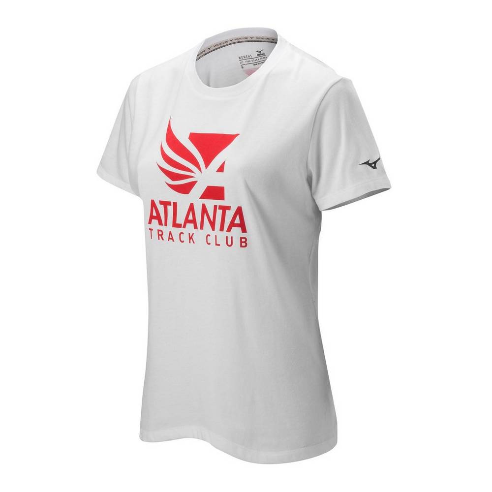 Camisetas Mizuno Running Atlanta Track Club 50/50 Para Mujer Blancos 1695873-VB